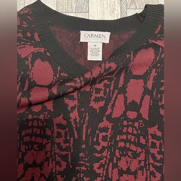 Carmen Marc Valvo Coastal Stretchy Knit Career Top Size Medium - Picture 5 of 5